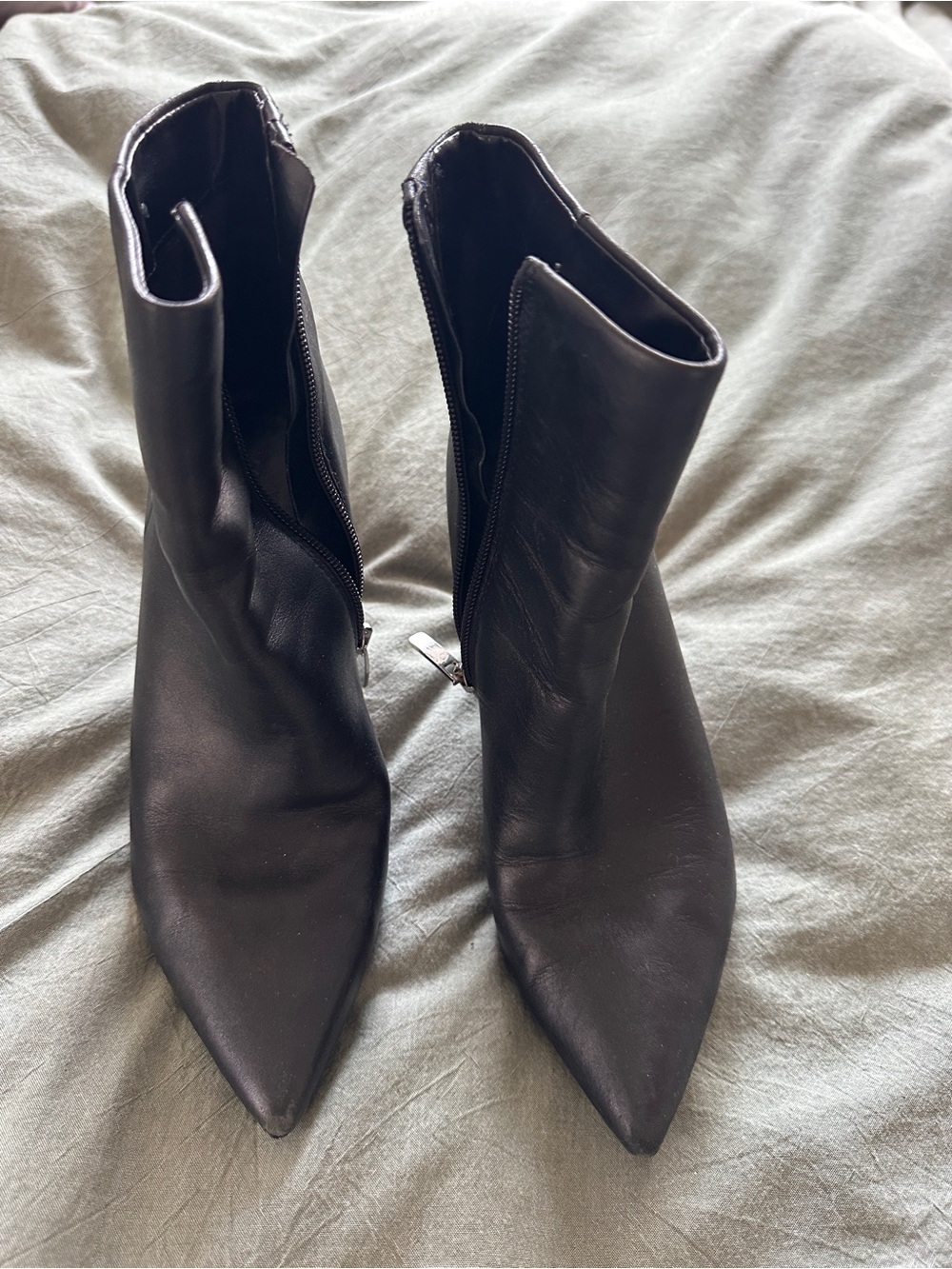 Marc Fisher Black Pointed-Toe Ankle Booties